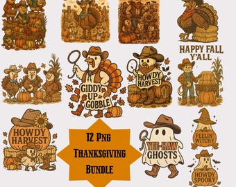 12 Designs Thanksgiving PNG Bundle, Thanksgiving PNG, Thankful Png, Turkey Day PNG, Sublimation Design, Thanksgiving Bundle Png, Fall Bundle