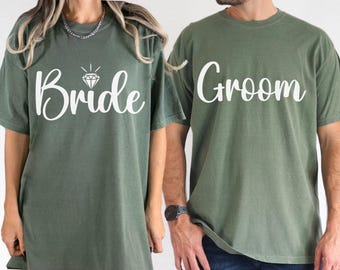 Camiseta Comfort Colors® para novios, camisa de compromiso personalizada, ropa a juego para la luna de miel, regalo para la fiesta de bodas, E698