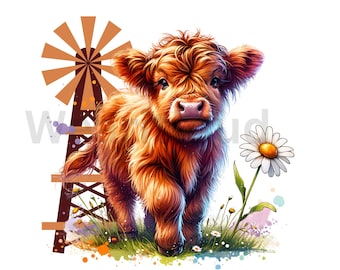 highland dtf cute cows mini highlander farm animals dtf highlander designs cow wall art highlander art cows dtf cute cows dtf cow lover dtf