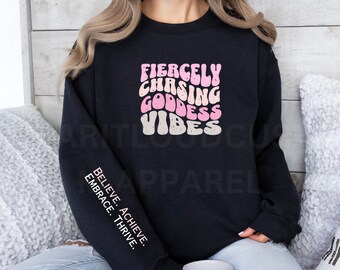 empowering inspirational sweater yoga pilates wellness wellbeing inspo pilates sweater acctivewear gildan 1800  goddess self love self care