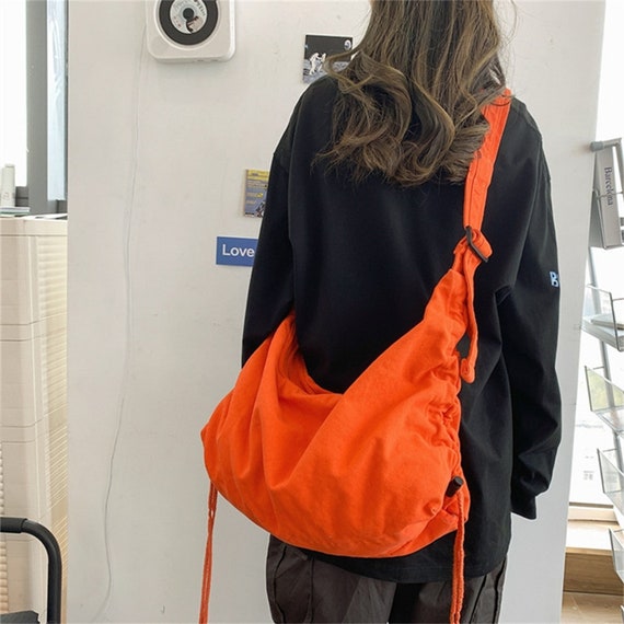 Women's Solid Color Fashion Canvas Shopping Bag One Shoulder Tote Bag  Student Book Bag Large Capacit