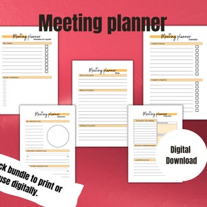 Ultimate Meeting Planner | Assist for meetings | Self care | For professional or personal use | Meeting Scheduler | Check list | BUNDLE