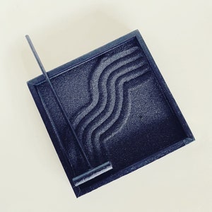 zen garden kit wooden black tray white sand bamboo rake home decor minimalist gift coffee crystals japanese natural boho