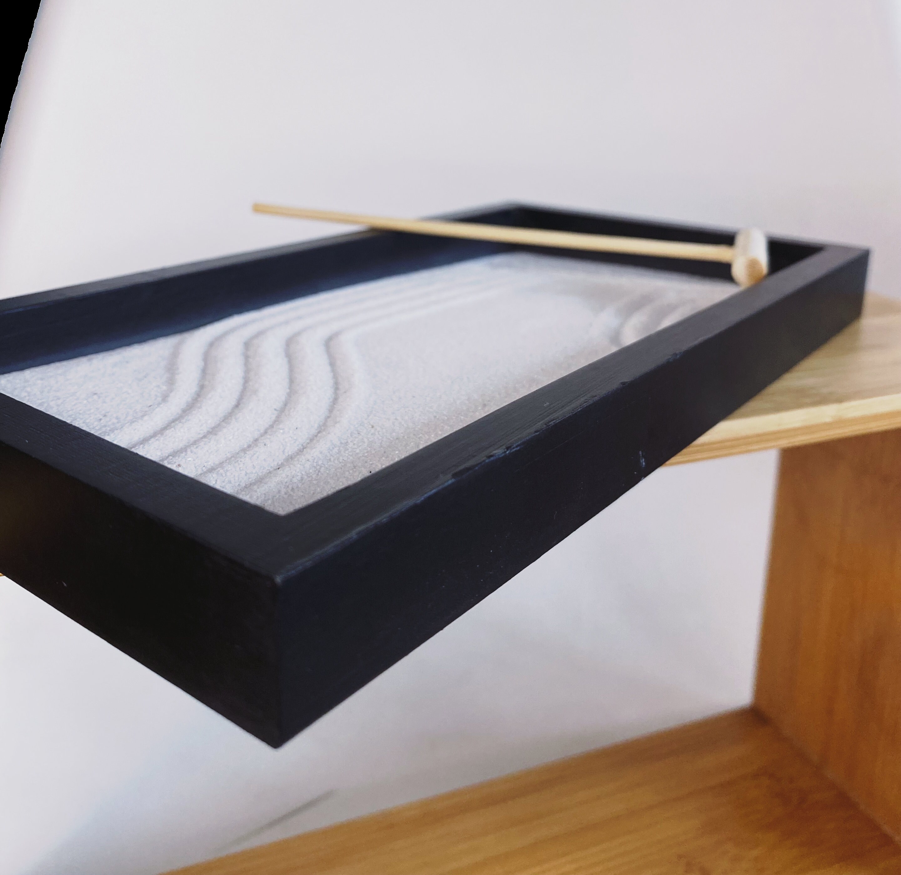 Zen Garden Kit - the B&W - Free personalized message stamped on tray! Great gift idea - 2 sizes available | Desk Accessory | Boho Nature