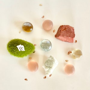 Maagd Zen Garden Crystal-bundel: perfect cadeau-idee | Bureauaccessoire | Spiritueel decor | Mindfulnessblad voor natuurlijke meditatie: aarde
