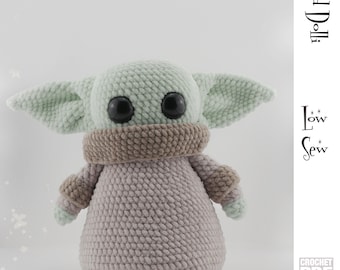 Low Sew English PDF Crochet Pattern Plush Green Baby Alien Squishy Instant Download  Amigurumi Doll  English Only American Terms Wars Master
