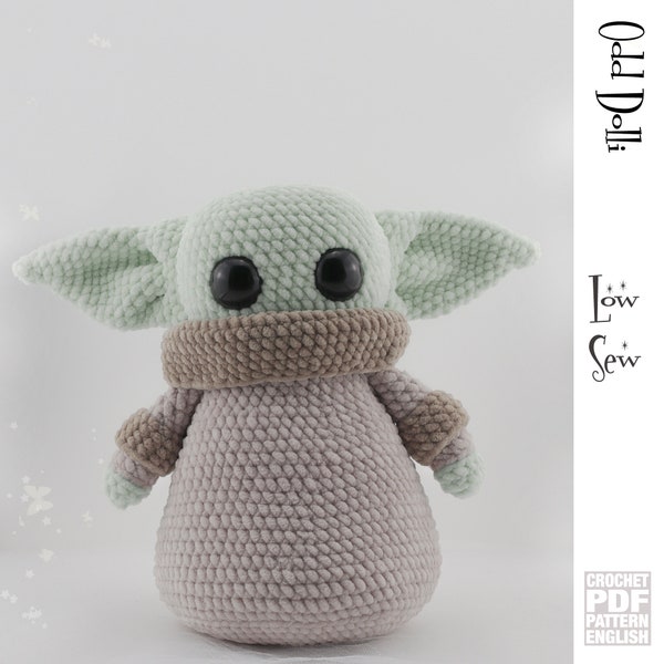 Low Sew English PDF Crochet Pattern Plush Green Baby Alien Squishy Instant Download  Amigurumi Doll  English Only American Terms Wars Master