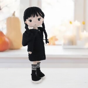 Halloween Doll Crochet Pattern: Spooky Gothic Amigurumi Hoodie (PDF Download) image 5