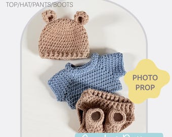 Pooh Bear Crochet Pattern, Baby Outfit, Photo Prop (English PDF)
