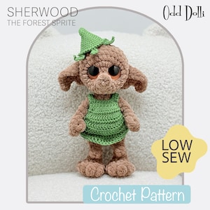 Sherwood Forest Sprite Crochet Pattern: Low Sew Amigurumi Buddy (English PDF)