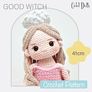Low Sew English PDF Crochet Pattern 41cm tall Good Witch Raggy Ragdoll Instant Download Amigurumi Doll English Only American Terms Rag Doll