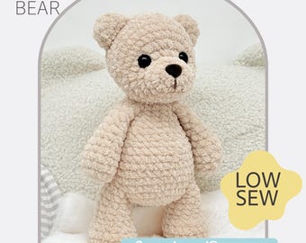 Low Sew English PDF Crochet Pattern THEODORE "Teddy" Bear Instant Download Traditional Teddy Bear English Only American Terms