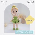 English PDF Crochet Pattern Tinker Bell Instant Download Fairy Doll English Only American Terms Amigurumi Tinkerbell Tink Fairies Wings