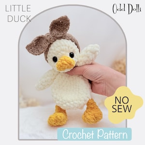 No Sew English PDF Crochet Pattern Bulky and Quick Plush Little Duck Mini Snuggle Buddy Amigurumi Easter Duckling Lovey English Snuggler