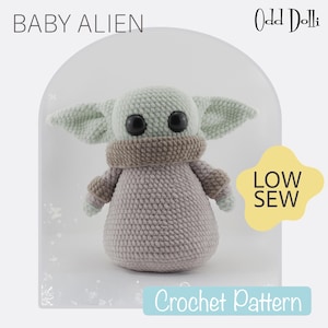 Low Sew English PDF Crochet Pattern Plush Green Baby Alien Squishy Instant Download  Amigurumi Doll  English Only American Terms Wars Master