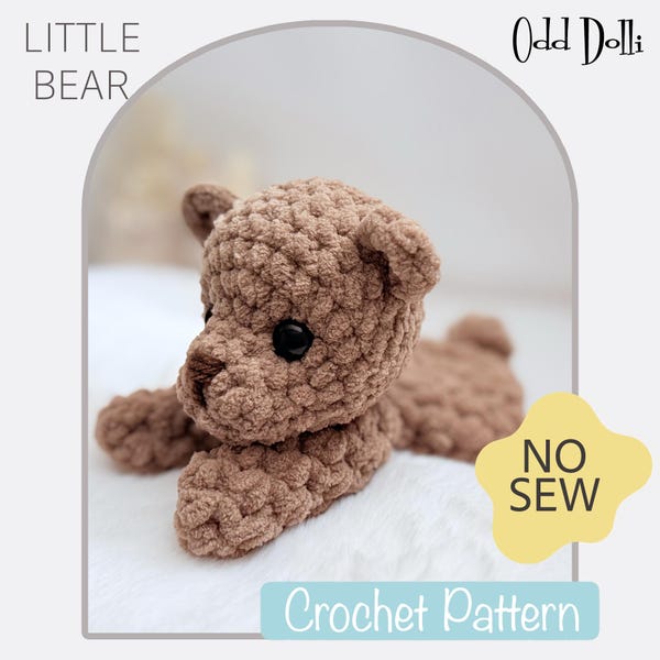 No Sew English PDF Crochet Pattern Bulky and Quick Plush Little Bear Cub Mini Snuggle Buddy Baby Comforter Lovey English Only Snuggler