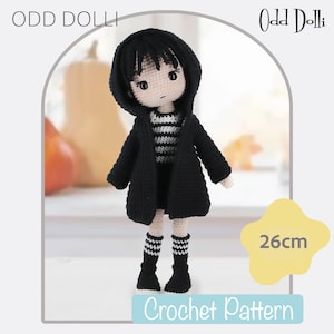 Halloween Doll Crochet Pattern: Spooky Gothic Amigurumi Hoodie (PDF Download)