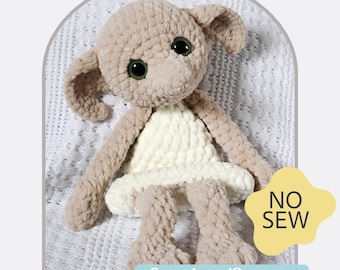 No Sew Goblin Crochet Pattern: Bulky Plush Amigurumi Snuggle Buddy (English PDF)