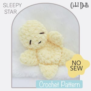Sleepy Star Crochet Pattern: No Sew Plush Snuggle Buddy (PDF)