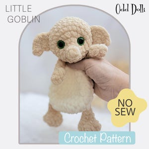 No Sew English PDF Crochet Pattern Bulky and Quick Plush Mini Goblin Snuggle Buddy Amigurumi Magical Wizard Magic Baby Lovey English Only