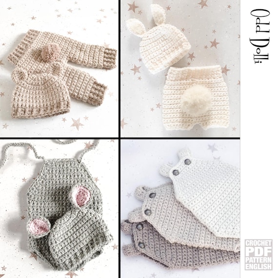 English PDF Crochet Patterns Baby Collection Romper Newborn