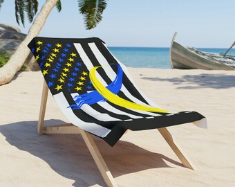 Patriotisches Down Syndrom Strandtuch