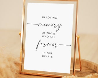 In Loving Memory Memorial 5x7 Sign 8x10 Template Modern Minimalist Wedding, Editable Printable Simple Remembrance Sign Rest In Peace #MI