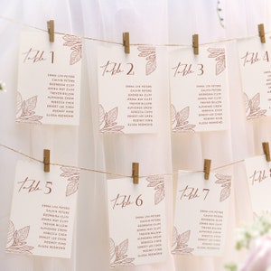 Individuelle Hochzeitstisch-Sitzplatzkarten-Vorlagen, bearbeitbare Mini-Sitzplatzkarten, moderne minimalistische Hochzeits-Hängesitzkarten #B1