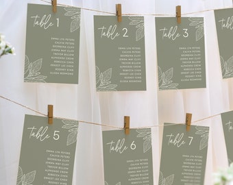 Sage Green Wedding Seating Chart Template | Boho Floral (Digital Download)