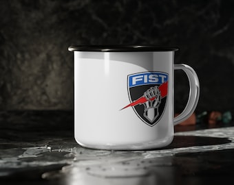 PUÑO DEL EJÉRCITO DE EE.UU. Taza de campamento de esmalte