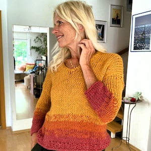 Knitting instructions: Sweater &quot;RAMINA&quot; - big + oversized or short + narrow | for beginners | with video | German