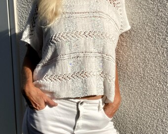 Pattern: Oversized cotton sweater or T-shirt "LILANE" | 4 different designs | advanced beginners | Video | english