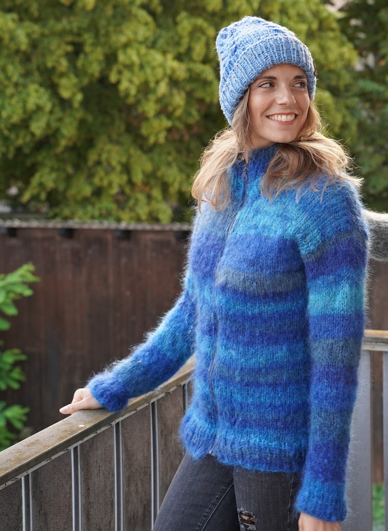 Pattern: Cardigan "COZY" | 2 different designs - with or without zipper| for beginners | pattern in english | with video in german image 3