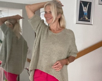 Knitting instructions: Oversized sweater "RAMINA" | for beginners- for beginners | with video | German | english