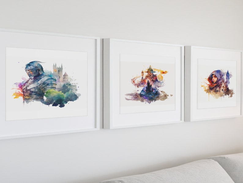 3 Piece Dnd Digital Art Print Dungeon Master Gift DM Gift Dnd Home