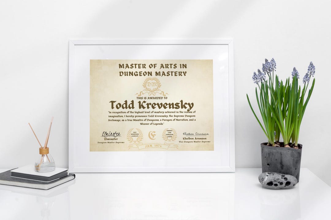 Custom DM Master's Degree Dungeon Master Gift DM Gifts Dnd Campaign ...