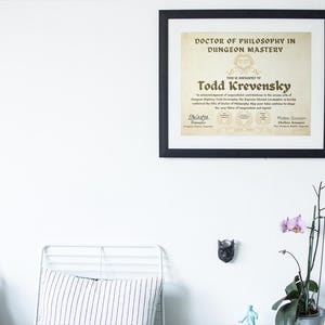 Custom DM Doctorate Degree Dungeon Master Gift DM gifts dnd campaign gift dnd dm gift dad dnd gift dnd accessory gift critical role D20