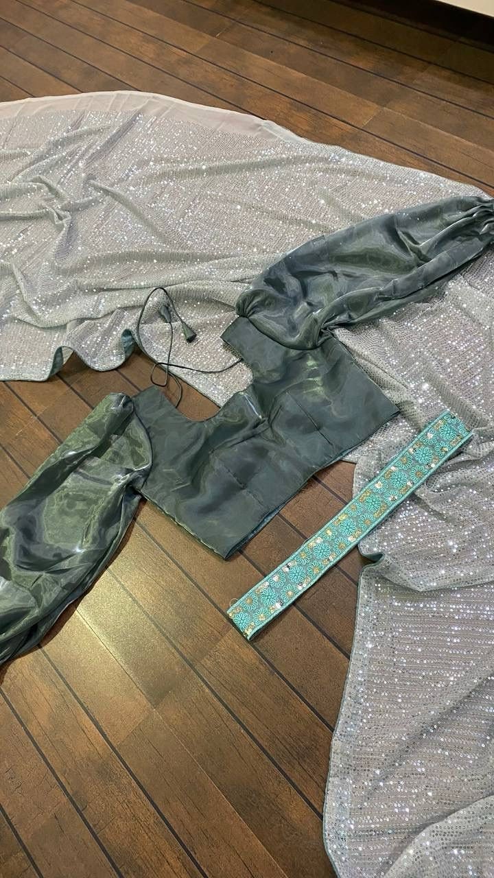 silk saree with belt