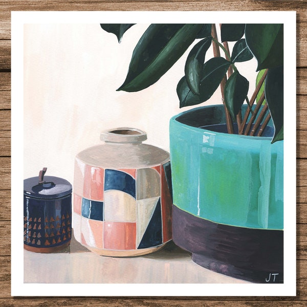 Patterned Pots Still Life Giclee Fine Art Print