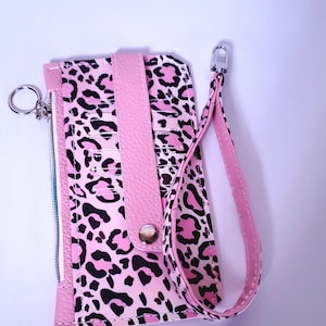 Cartera minimalista Pursepal / Cartera de tarjeta de crédito / Accesorio de regalo / Cuero sintético rosa / Pulsera / LISTO PARA ENVIAR