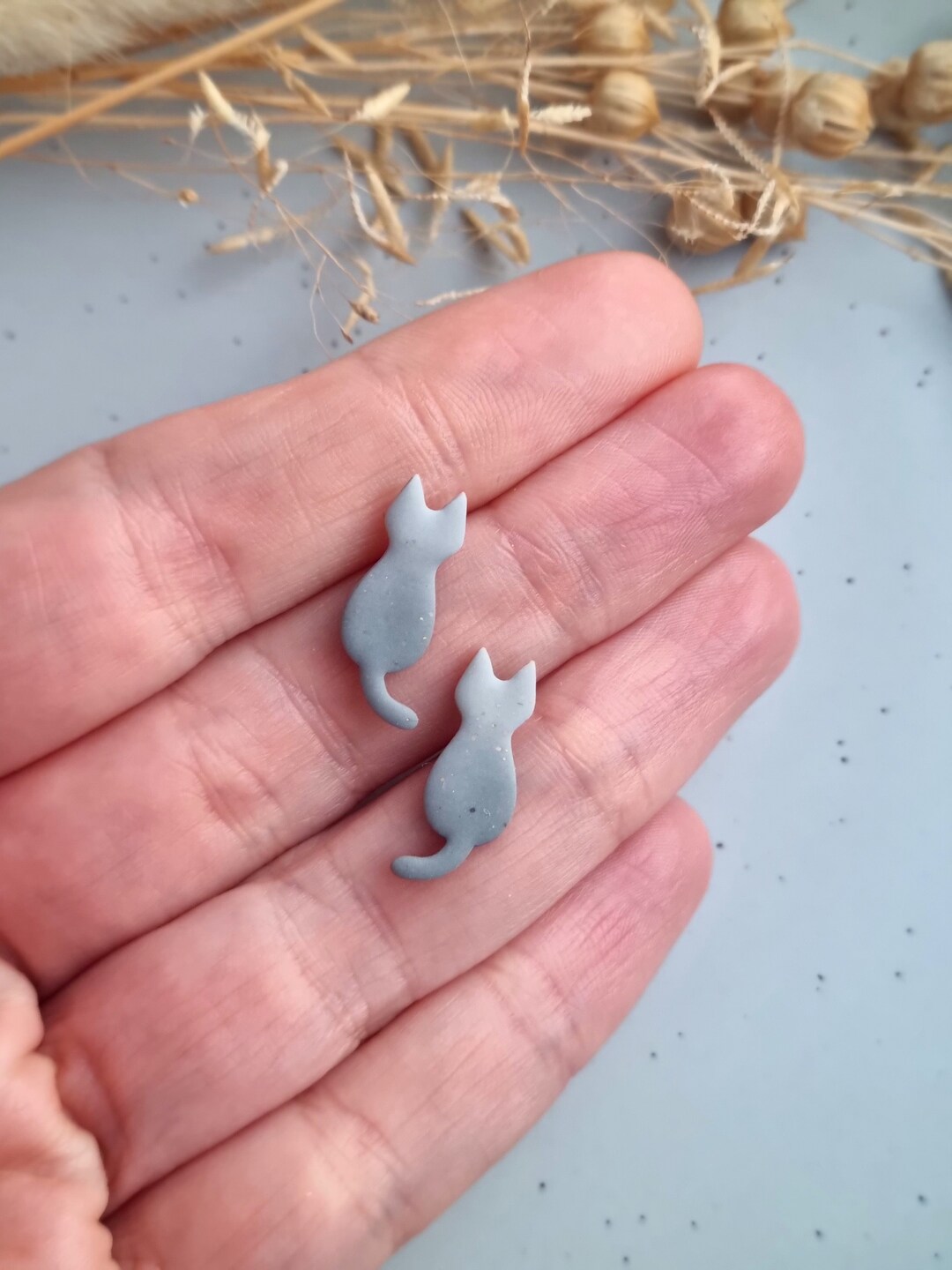 Cat Stud Earrings Sterling Silver Earrings Kitten Earrings Etsy UK