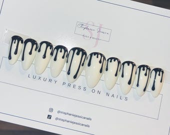 Unghie finte Drip Drip / Gel / Unghie finte personalizzate fatte a mano 10 pezzi / La scelta della misura è responsabilità del cliente