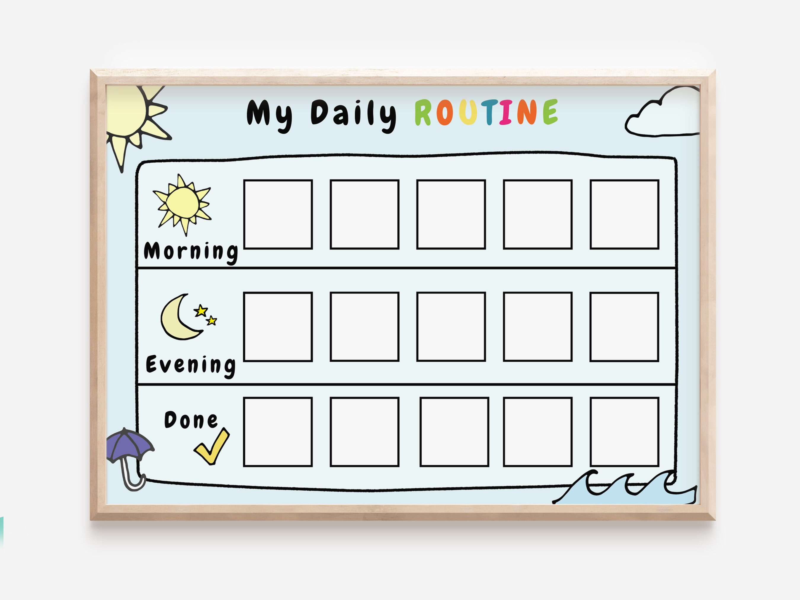 Daily Routine Chart for Kids Daily Planner Schedule Chore Checklist ...
