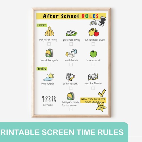 Screen Time Checklist Editable Printable Screen Chart - Etsy