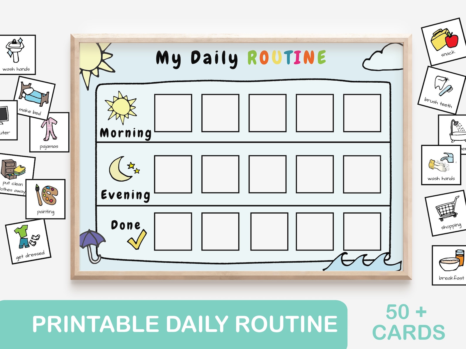 Daily Routine Chart for Kids Daily Planner Schedule Chore Checklist ...