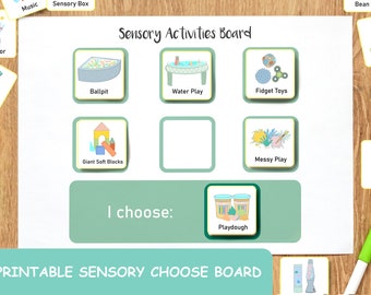 Sensory Activity Choose Board ASN Visual Communication Aid Printable Resource, Autism SEN ADHD Everyday Visual \Sensory Pecs Symbols