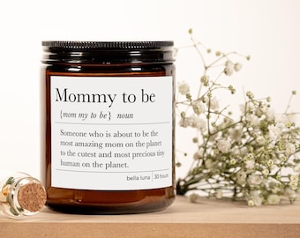 Mommy To Be Gift Pregnancy Candle - Personalized Baby Shower Gift - Apothecary Candle - Definition  Candle - Mothers Day