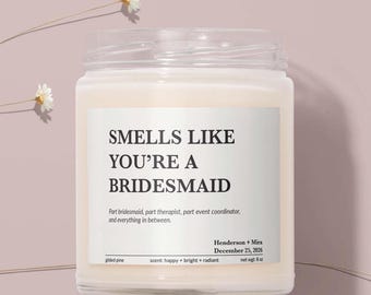 Personalized Bridesmaid Proposal Gift Candle - Will You Be My Maid of Honor Gifts