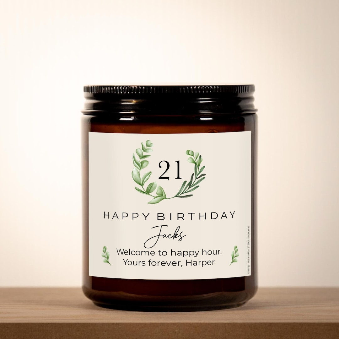 Personalized Birthday Candle Any Age Candle Birthday Gift 21st Birthday