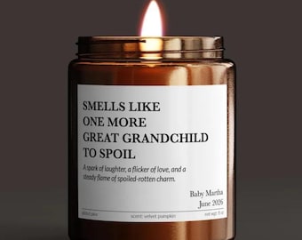 Pregnancy Reveal Candle – Smell Like One More Great Grandchild to Spoil